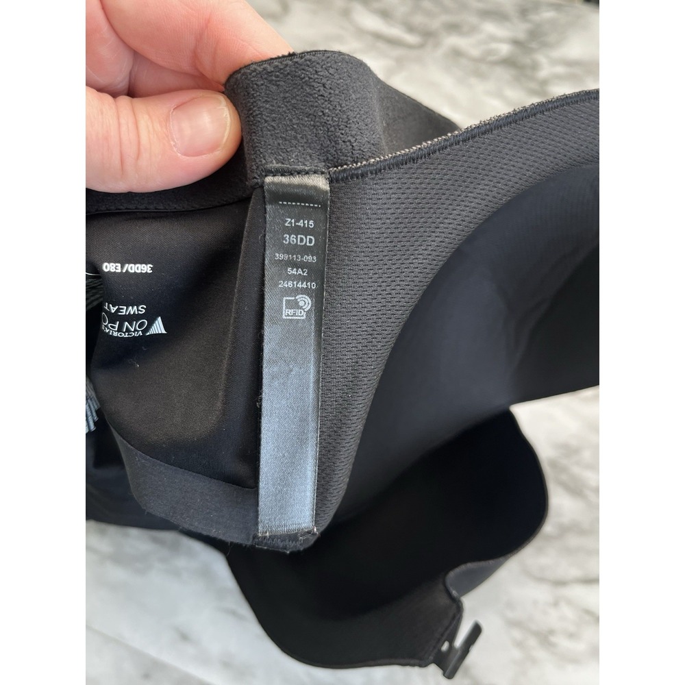 Victoria Secret Incredible Knockout Sport Bra 36DD Front Zip Underwire Black - Picture 6 of 6